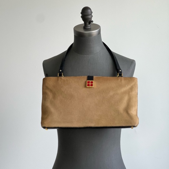 Kate Spade Made in Italy Dot Noel Calf Hair Bag with Leather Straps Rare Vintage - Picture 2 of 12